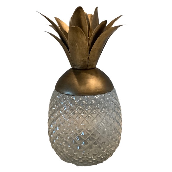 Glass Pineapple Decanter, Candle Holder Candy Dish